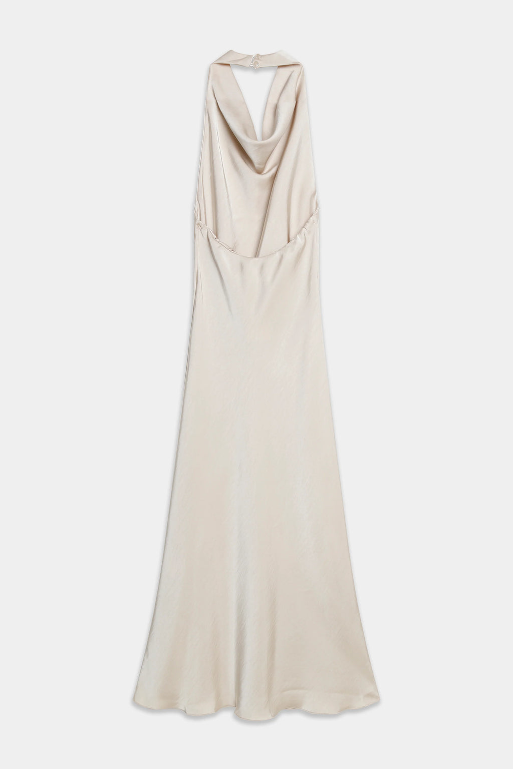 Vestido Largo Satinado Cuello Halter