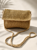 Bolso Rafia Cadena Dorada