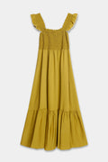 Vestido Midi Tirantes Volantes Escote Recto